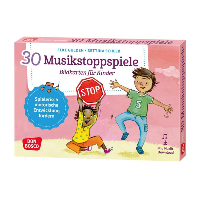 30 Musikstoppspiele. Bildkarten für Kinder