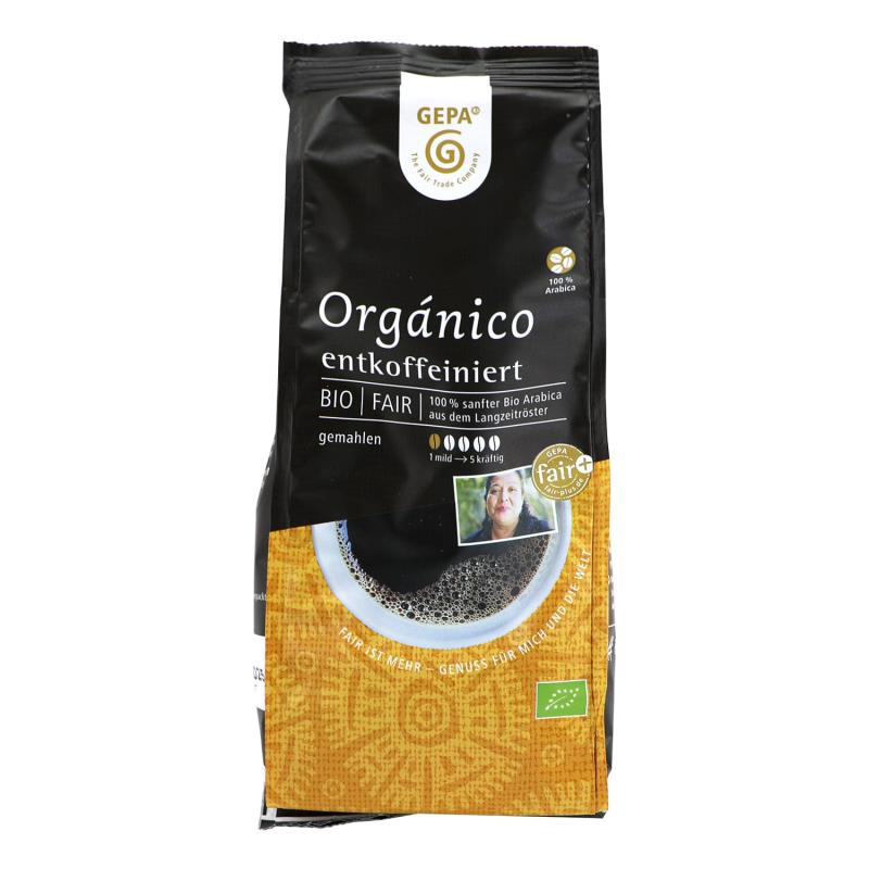 Bio Café Orgánico, entkoffeiniert, gemahlen, 250 g