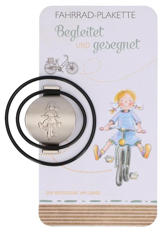 Fahrrad-Plakette für Lenker - Begleitet und Gesegnet