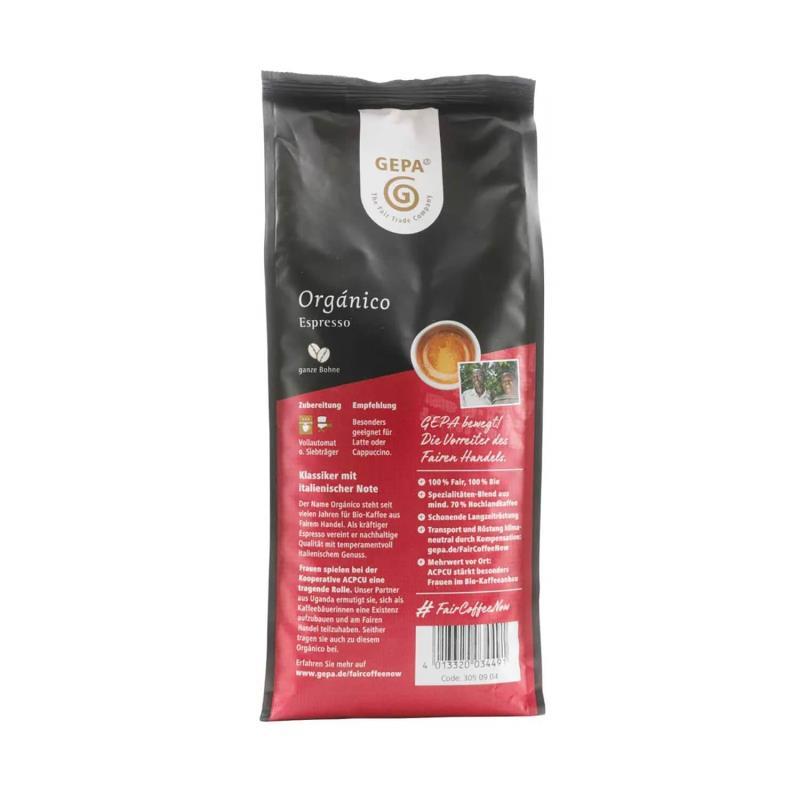 Bio Orgánico Espresso 500g, Bohne