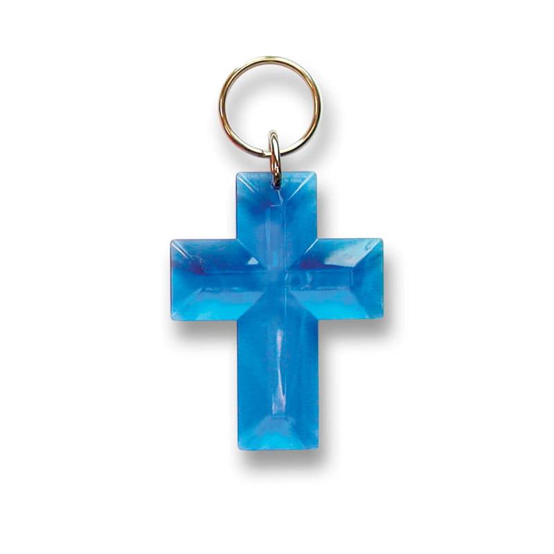 Schlüsselanhänger - Kreuz blau