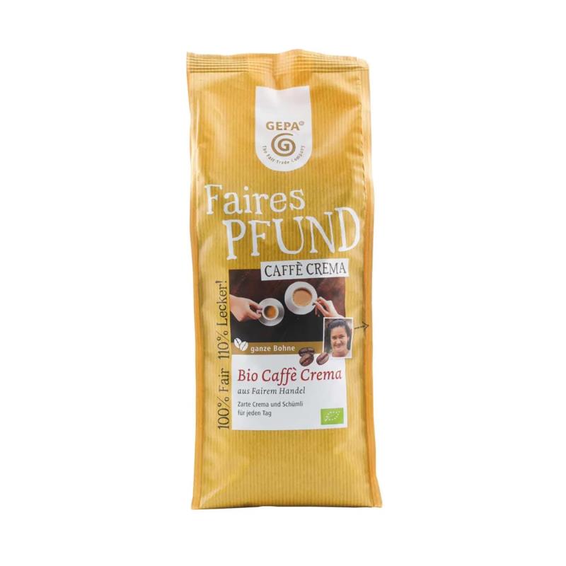 Faires Pfund Bio Caffè Crema 500g, Bohne