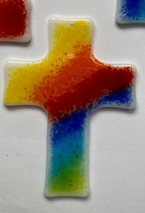 Colourful Hangable Glass Cross