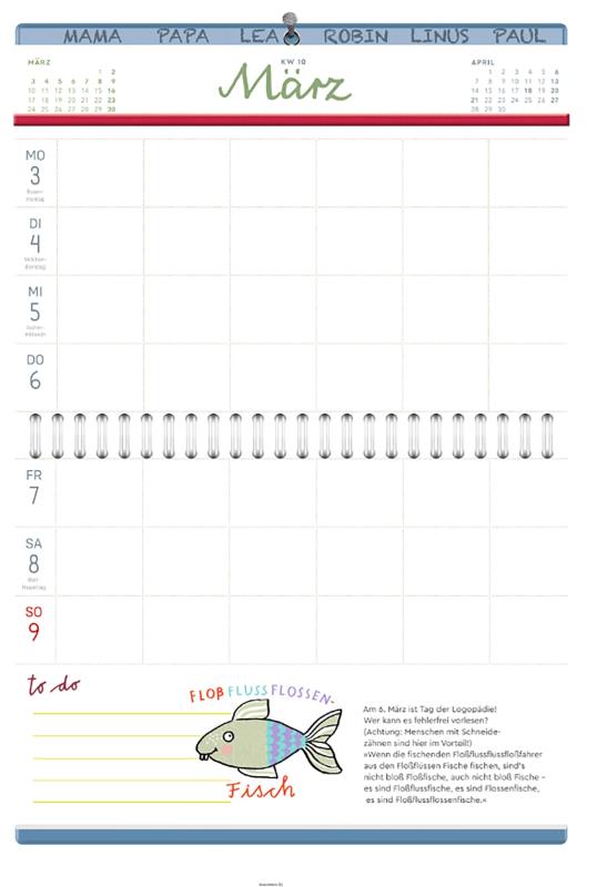 vergissmeinnicht 2025 - Familienkalender