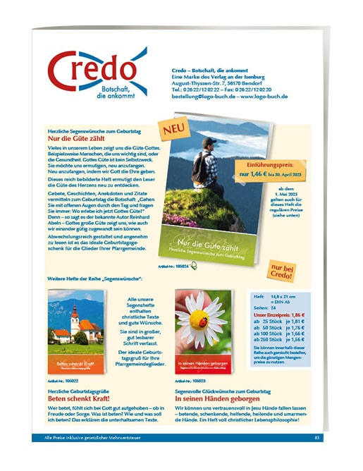 Cover Credo-Januarkatalog 2023